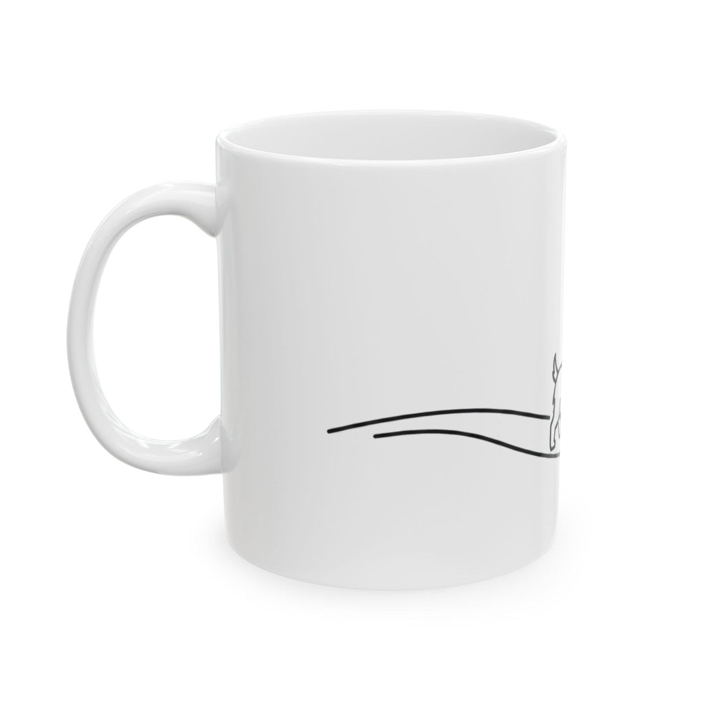 Walking Yorkie Ceramic (11oz) Mug – Cute Yorkshire Terrier Dog Lover Coffee Cup