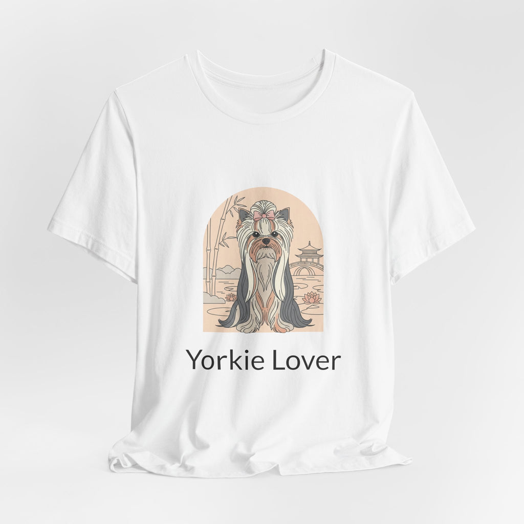 Long Haired Yorkie T-Shirt – Minimalist Yorkie Line Art Tee for Dog Lovers