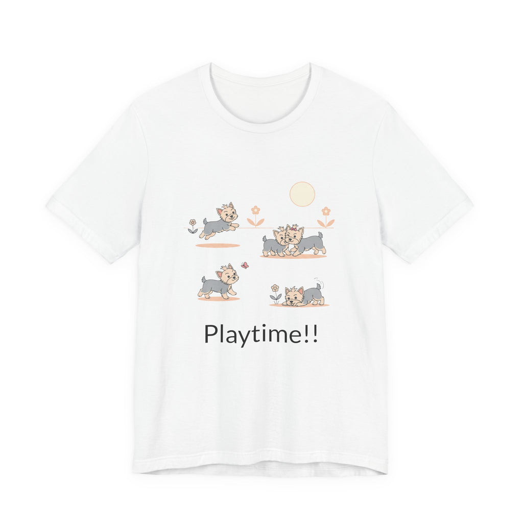 Teacup Yorkies Playing T-Shirt – Cute Yorkshire Terrier Puppy Tee for Dog Lovers