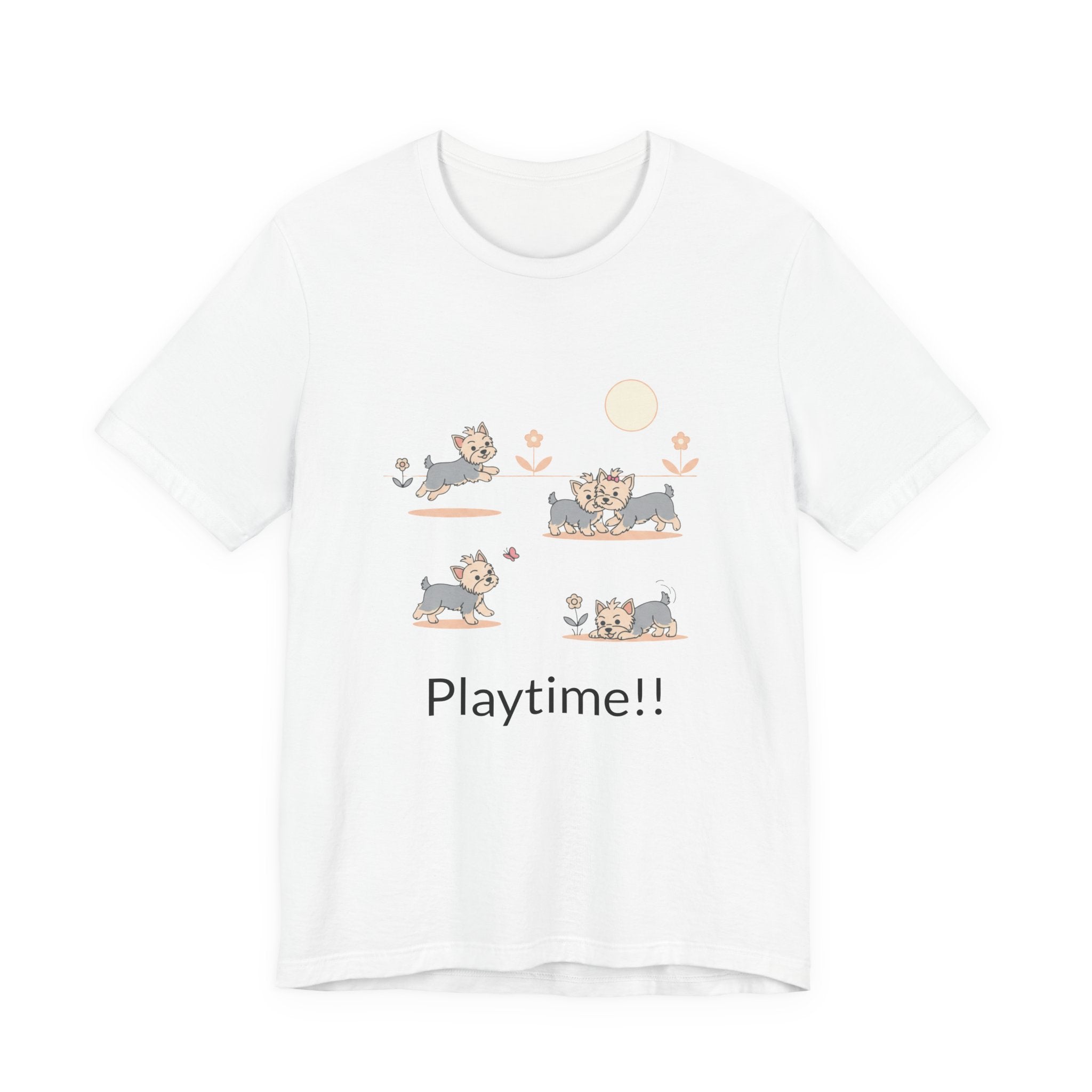 Teacup Yorkies Playing T-Shirt – Cute Yorkshire Terrier Puppy Tee for Dog Lovers