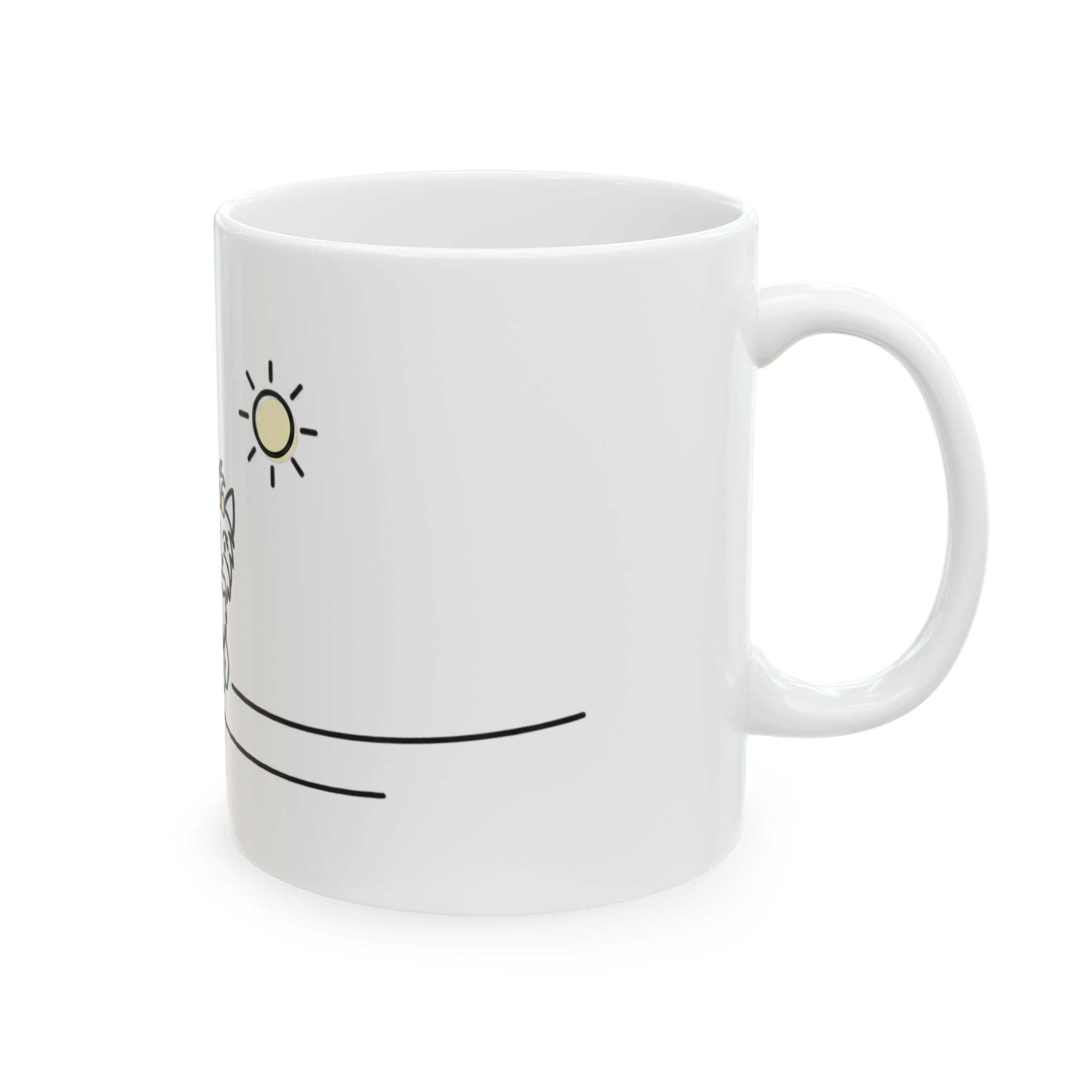 Walking Yorkie Ceramic (11oz) Mug – Cute Yorkshire Terrier Dog Lover Coffee Cup