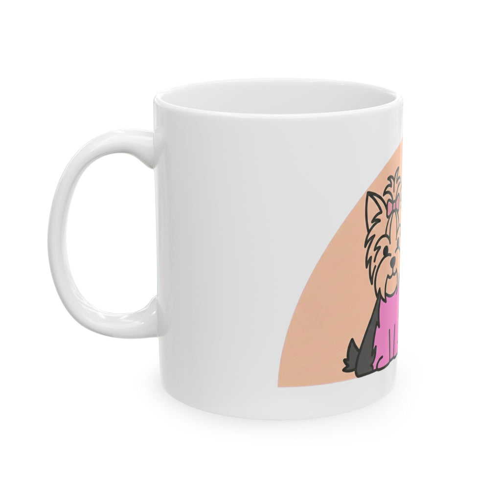 Yorkie Coffee Ceramic Mug (11oz) – Cute Yorkshire Terrier Line Art Cup for Dog Lovers