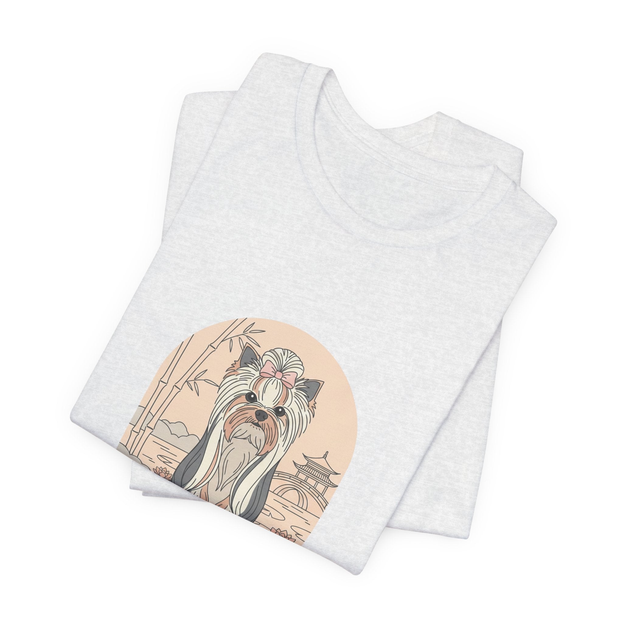 Long Haired Yorkie T-Shirt – Minimalist Yorkie Line Art Tee for Dog Lovers