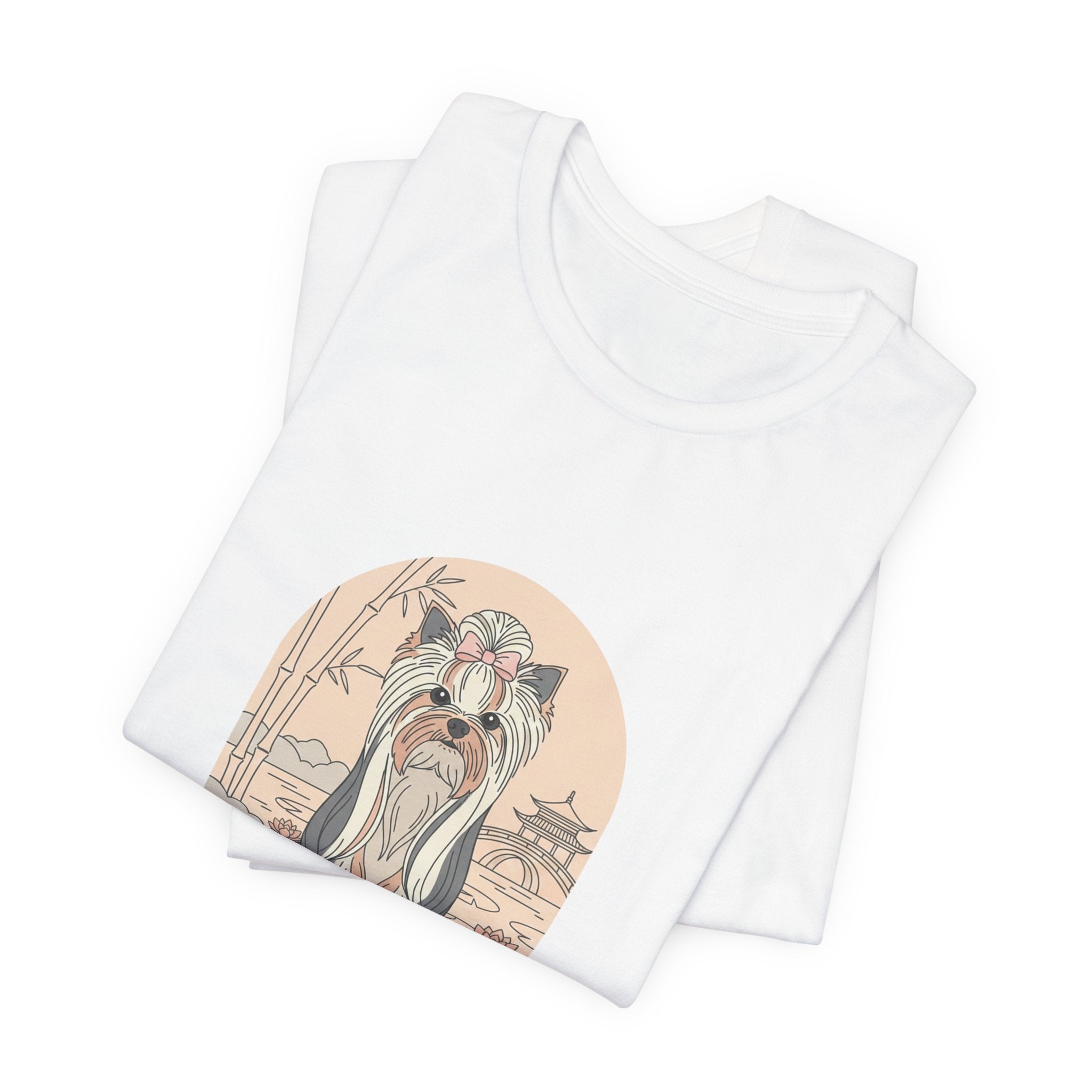 Long Haired Yorkie T-Shirt – Minimalist Yorkie Line Art Tee for Dog Lovers