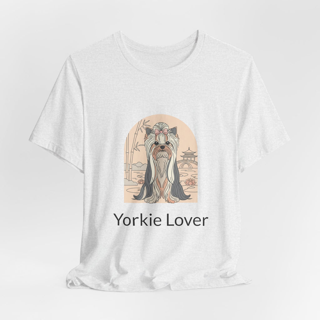 Long Haired Yorkie T-Shirt – Minimalist Yorkie Line Art Tee for Dog Lovers
